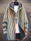 Corry | Wavy Stripe Hooded Cardigan