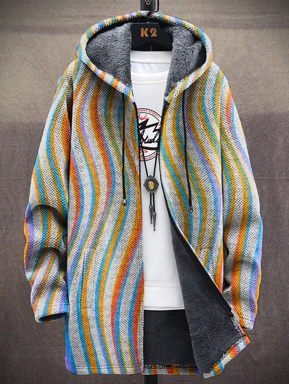 Corry | Wavy Stripe Hooded Cardigan