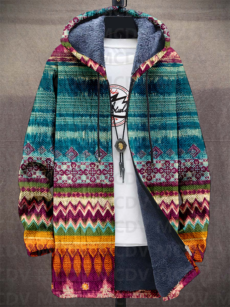 Roosanne | Boho Knit Print Hooded Cardigan