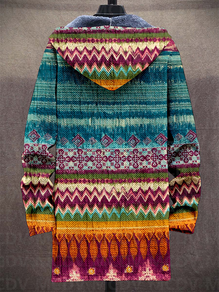 Roosanne | Boho Knit Print Hooded Cardigan