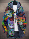 Geertruida | Rainbow Cat Hooded Cardigan