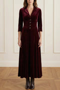 Camelia Long Velvet Blazer Style Dress