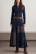 Elegant Long Vintage Checkered Marlis Dress
