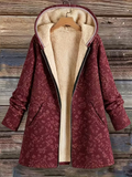 Rosemary | Fleece-Lined Floral Hooded Coat