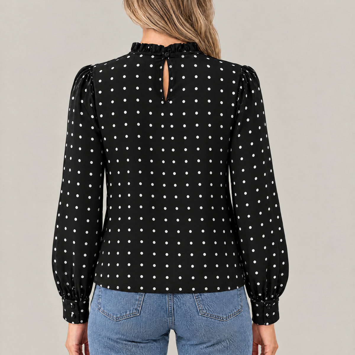 Mia | Polka Dot Ruffle Blouse