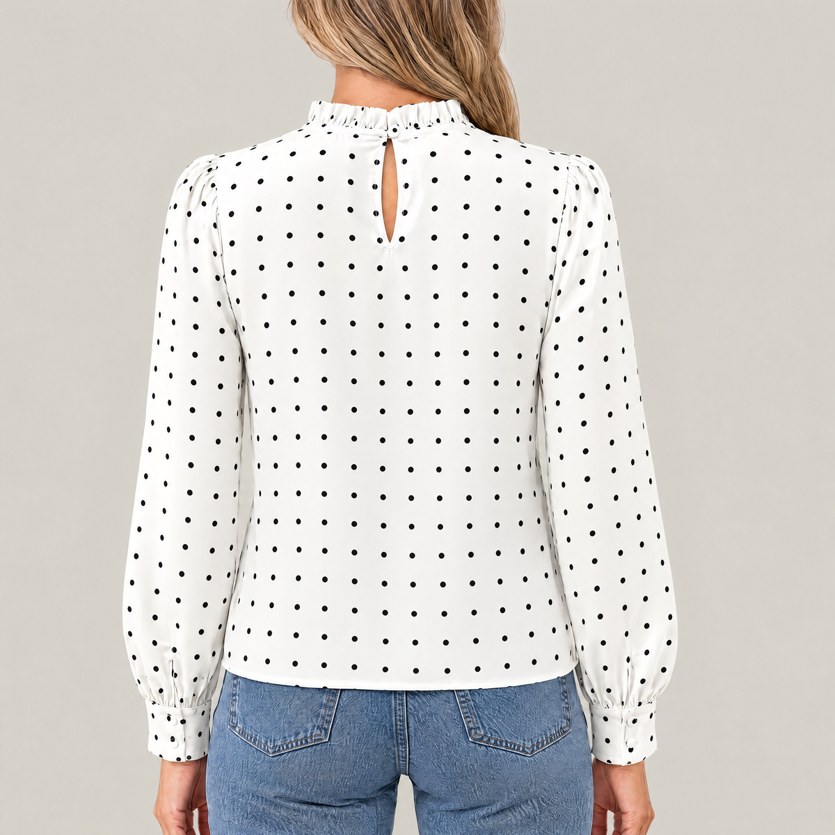 Mia | Polka Dot Ruffle Blouse