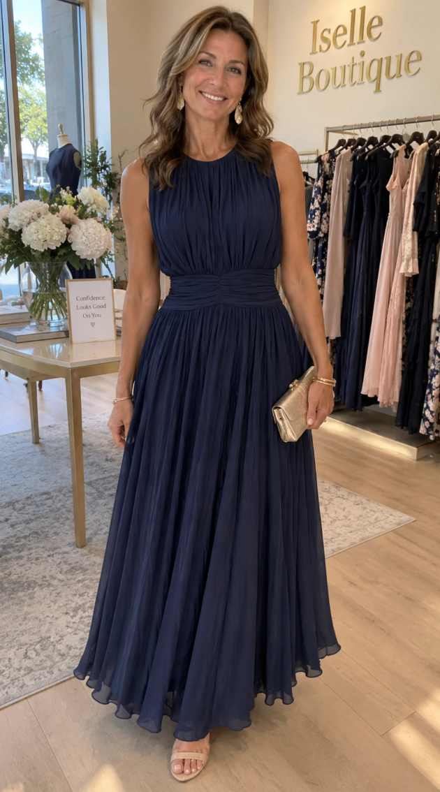 Iselle | Ruched Waist Maxi Dress