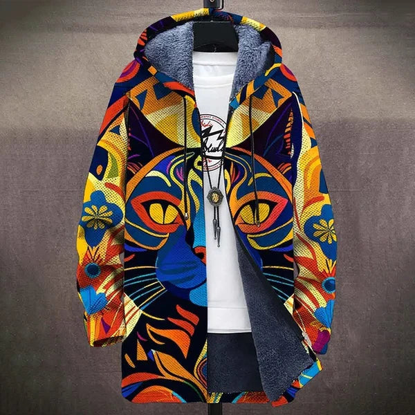 Thirza | Cat Portrait Hooded Cardigan