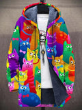 Fenneke | Cat Print Hooded Cardigan