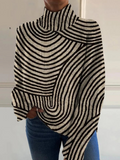Carys | Line-Pattern Turtleneck Sweater
