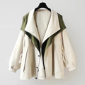 Waterproof Windbreaker Jacket with Layered Hood Design for Women