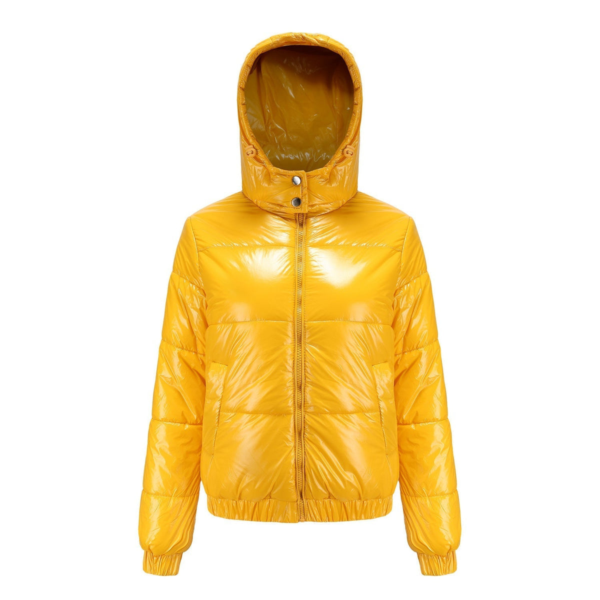 Women's high-gloss down jacket with hood