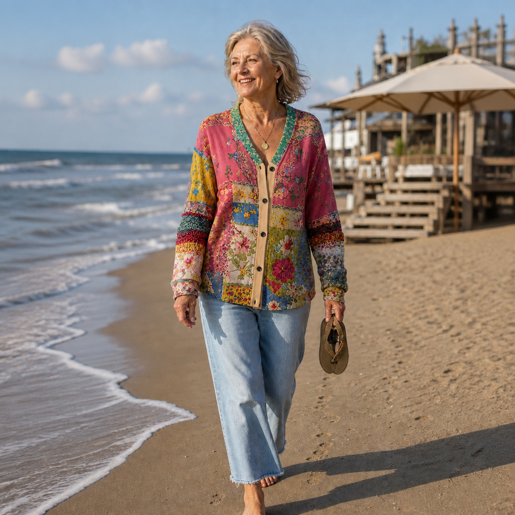 Dorine | Floral Patchwork Boho Cardigan