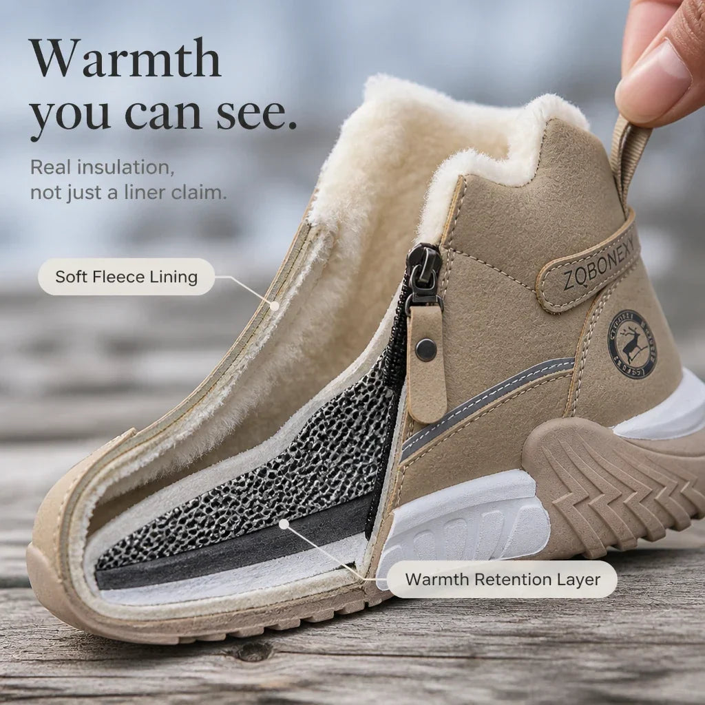 Frostelle – Fleece-Lined Zip Ankle Winter Boots