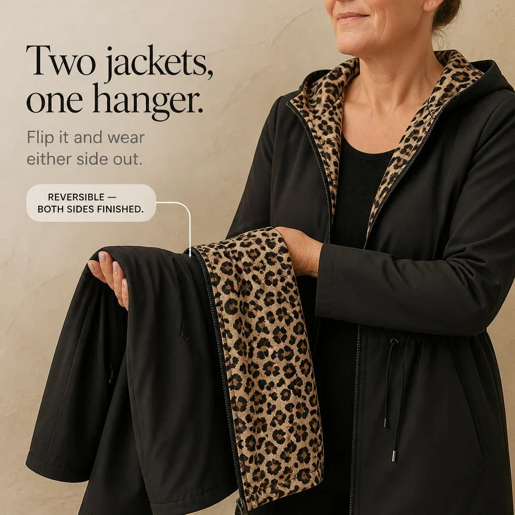 Reversa – Leopard-Print Reversible Hooded Jacket