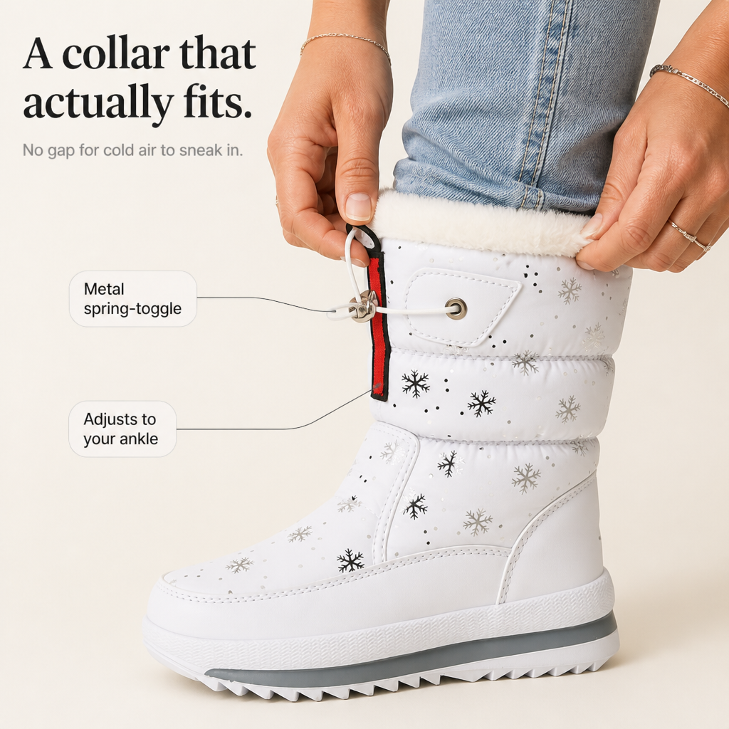 Frostelle – Snowflake-Print Plush-Lined Winter Boots