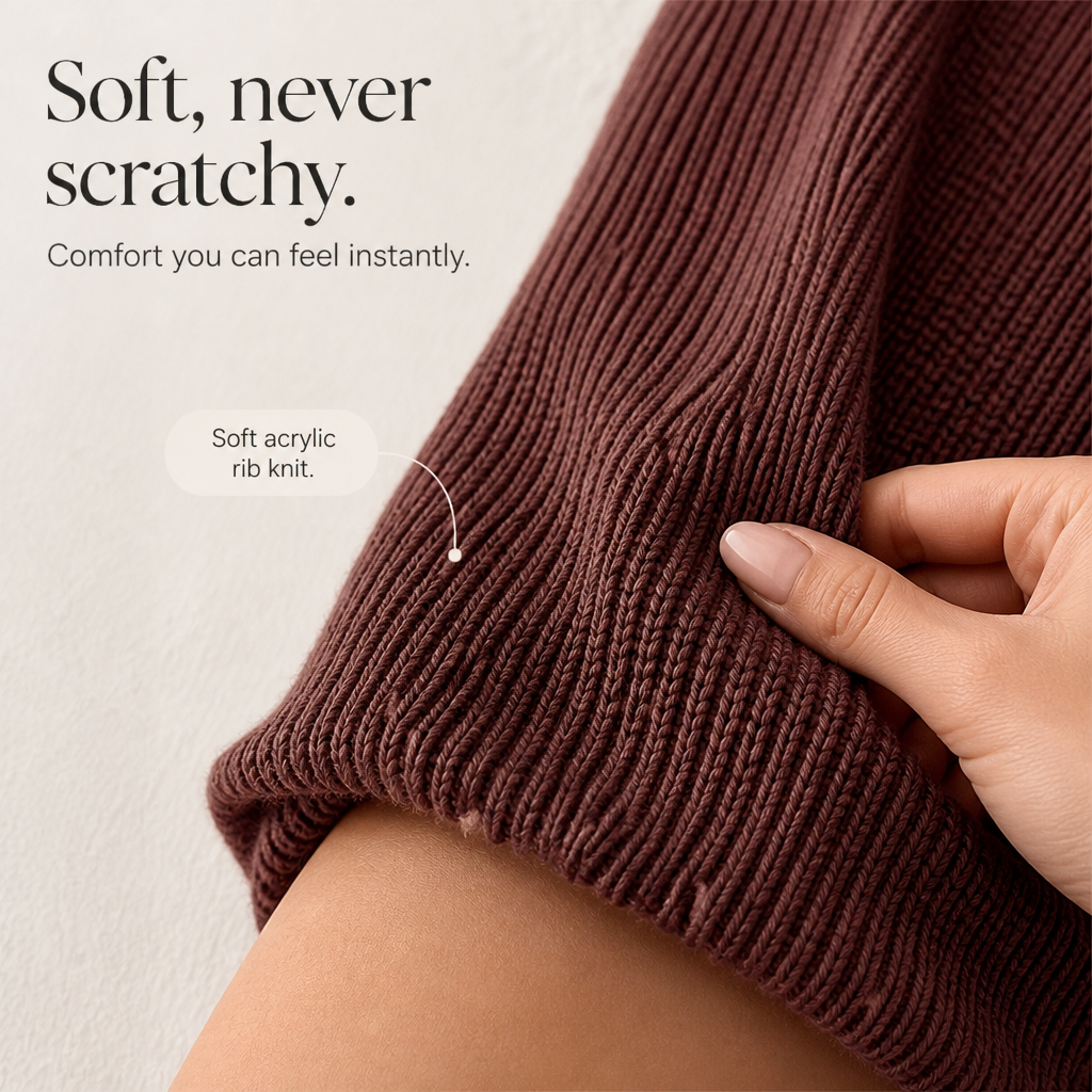 Vela Knit – Ribbed V-Neck Drawstring Sweater