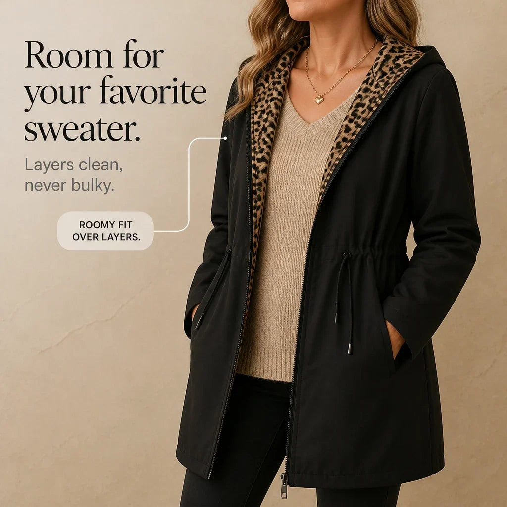 Reversa – Leopard-Print Reversible Hooded Jacket