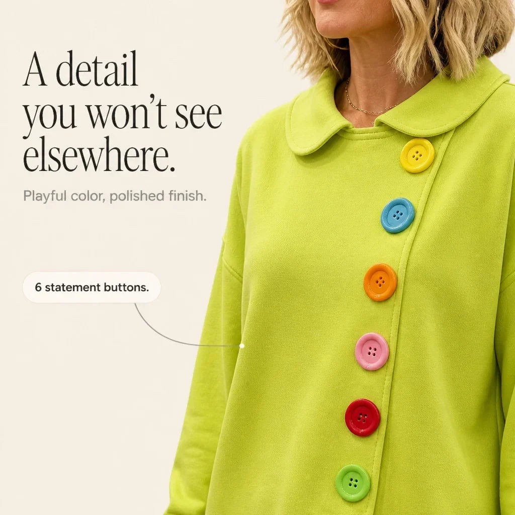 Buttonbelle – Peter Pan Collar Button Sweatshirt