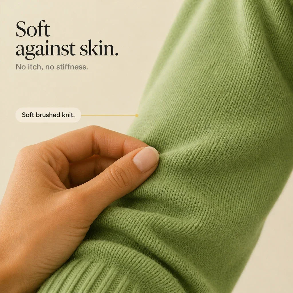Foldelle – Asymmetrical Ribbed Collar Button Sweater