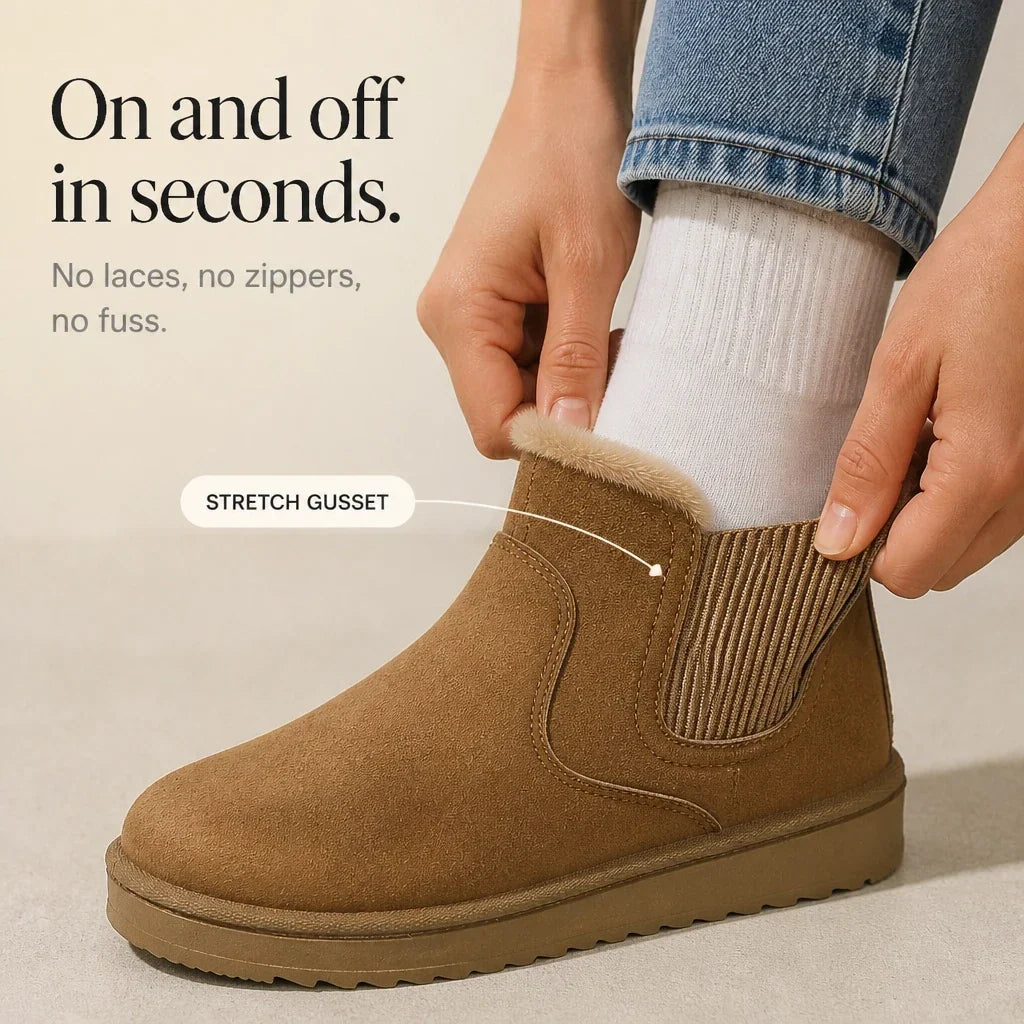 Snowelle – Plush-Lined Slip-On Ankle Boots