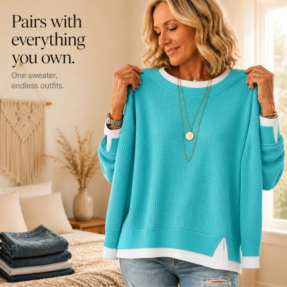 Layerelle – Two-Piece Waffle-Knit Pullover