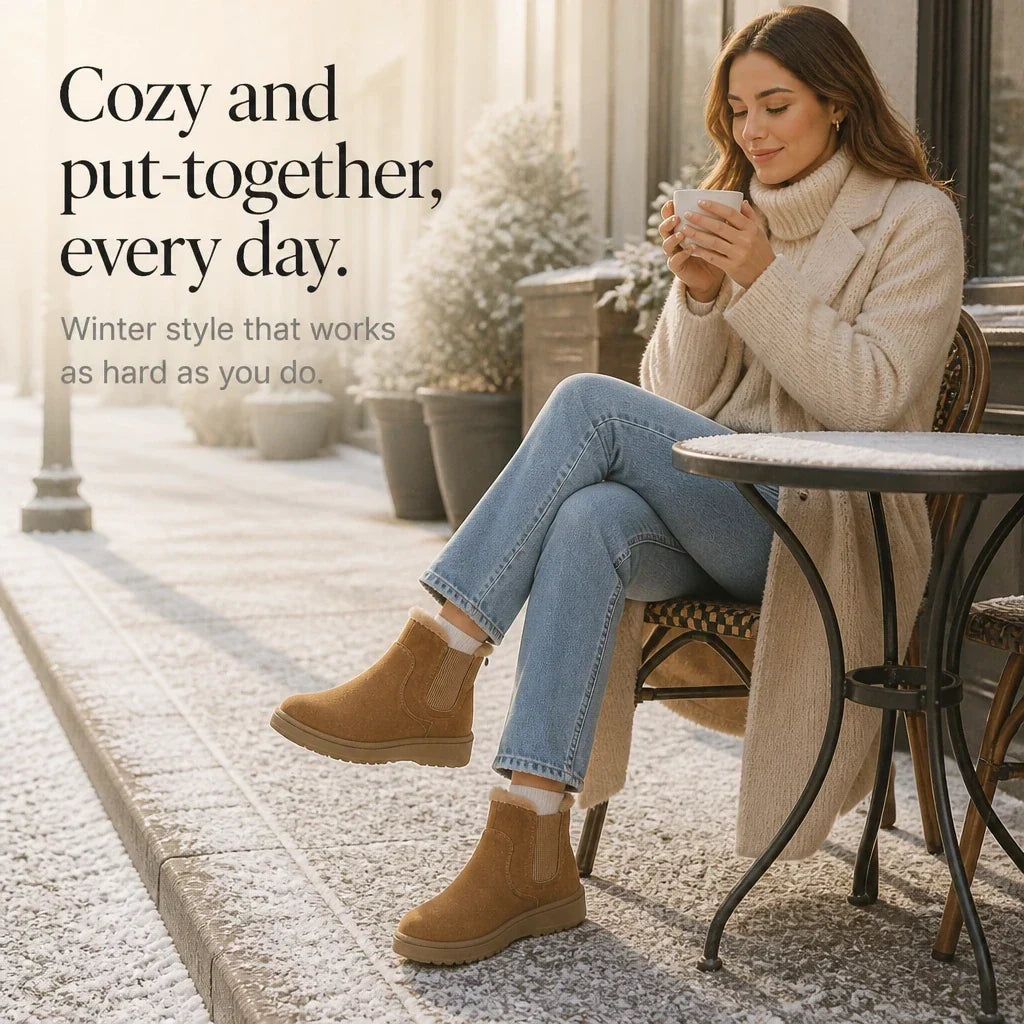 Snowelle – Plush-Lined Slip-On Ankle Boots