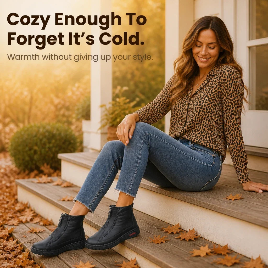 Frostella – Plush-Lined Zip-Up Ankle Boots