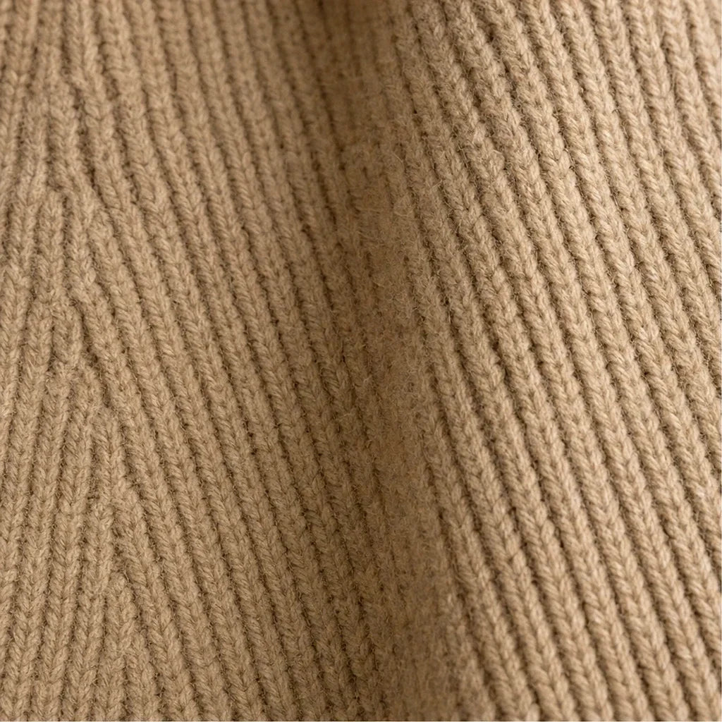 Sorella – Ribbed Asymmetric Button-Front Sweater