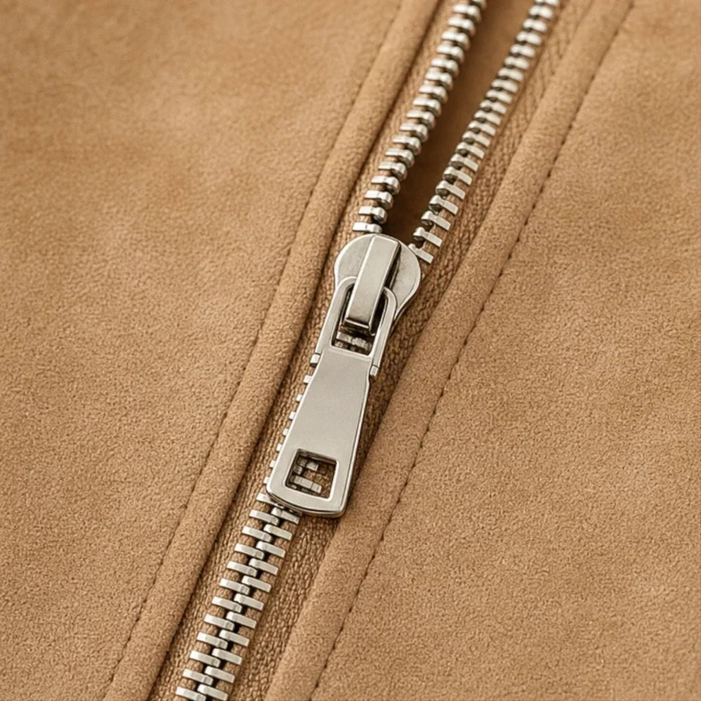 Svelte Moto – Slim-Fit Suede-Look Biker Jacket