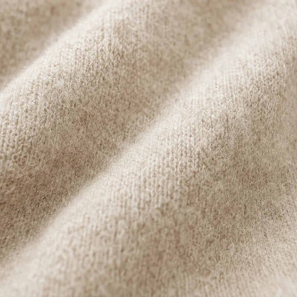 Velora – Button-Detail Side-Slit Knit Poncho Sweater