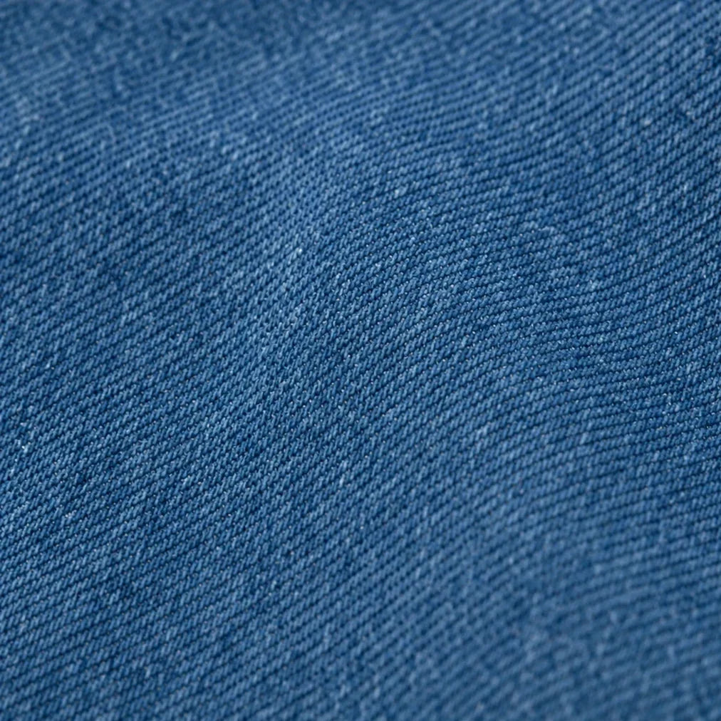 Angled Denim – Asymmetric Button Stand-Collar Denim-Look Jacket