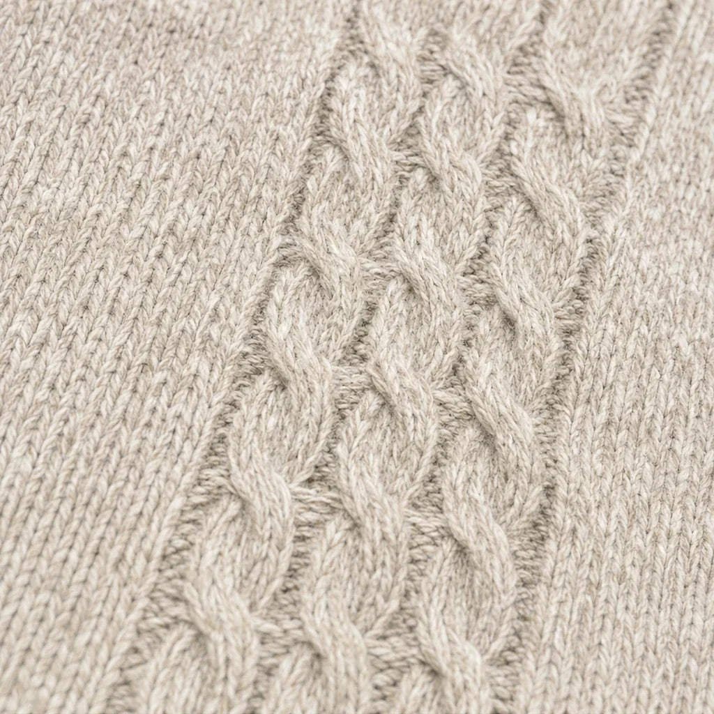 Cabelune – High-Neck Cable-Knit Cape Poncho Sweater