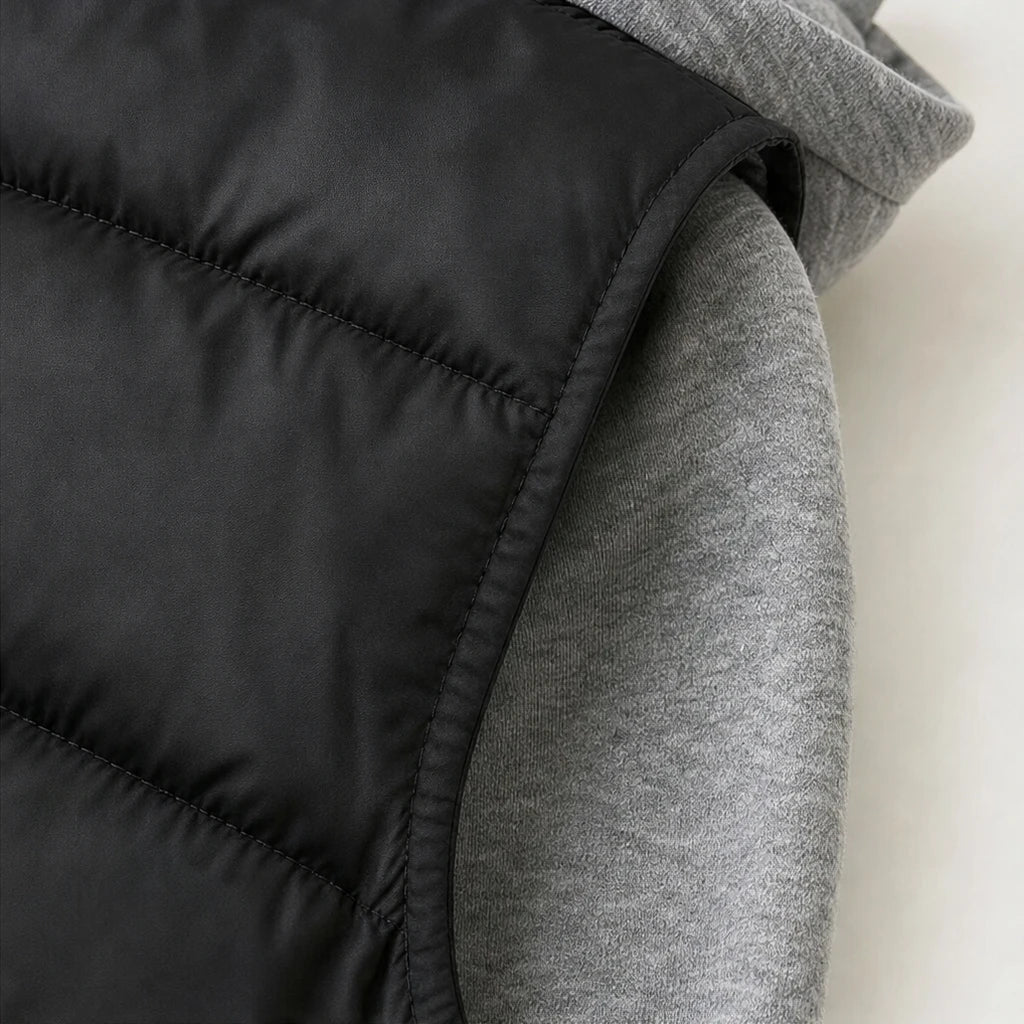 Layerelle – Quilted Panel Hooded Knit Jacket