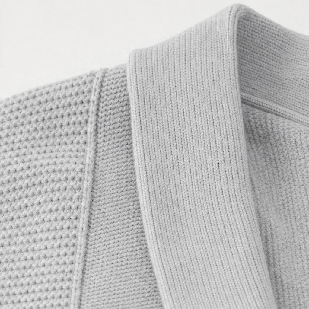 Drapeelle – Textured Batwing Open-Front Knit Cardigan