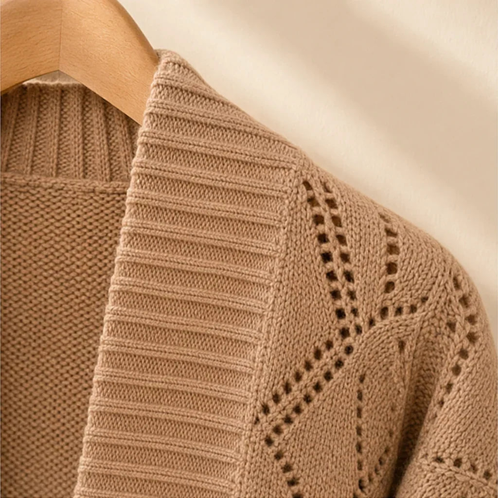 Gridelle – Grid-Knit Batwing Scarf Cardigan