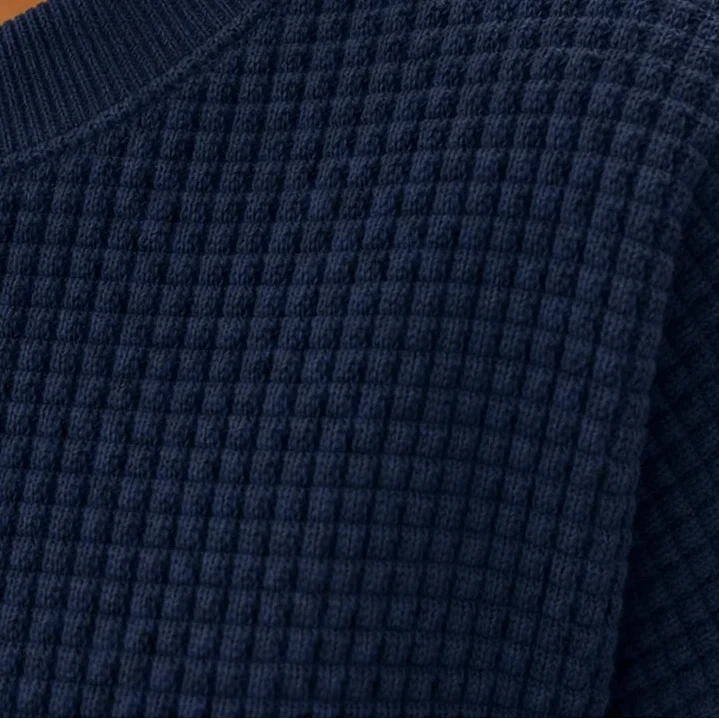 Waffle & Wear – Waffle-Knit Crew-Neck Top