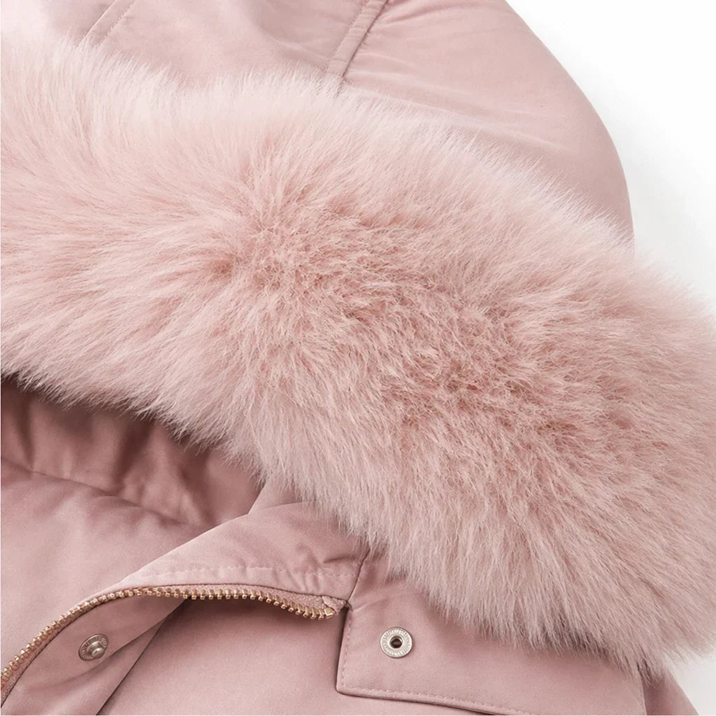 Plushora – Plush Hooded Mid-Length Parka