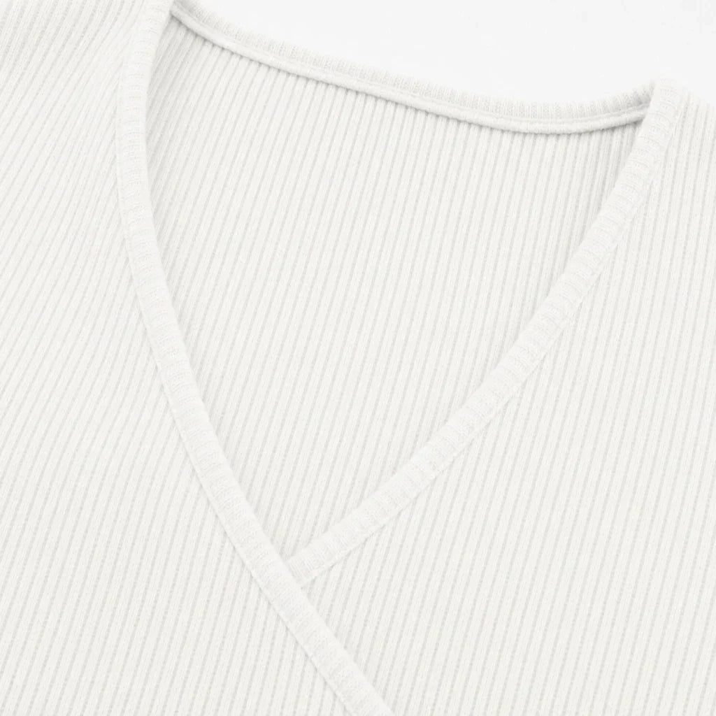 Veloura – Ribbed Criss-Cross Wrap Knit Sweater