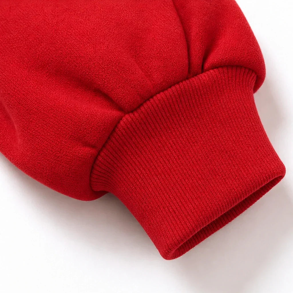 Fold & Flourish – Fold-Over Collar Pullover Sweatshirt