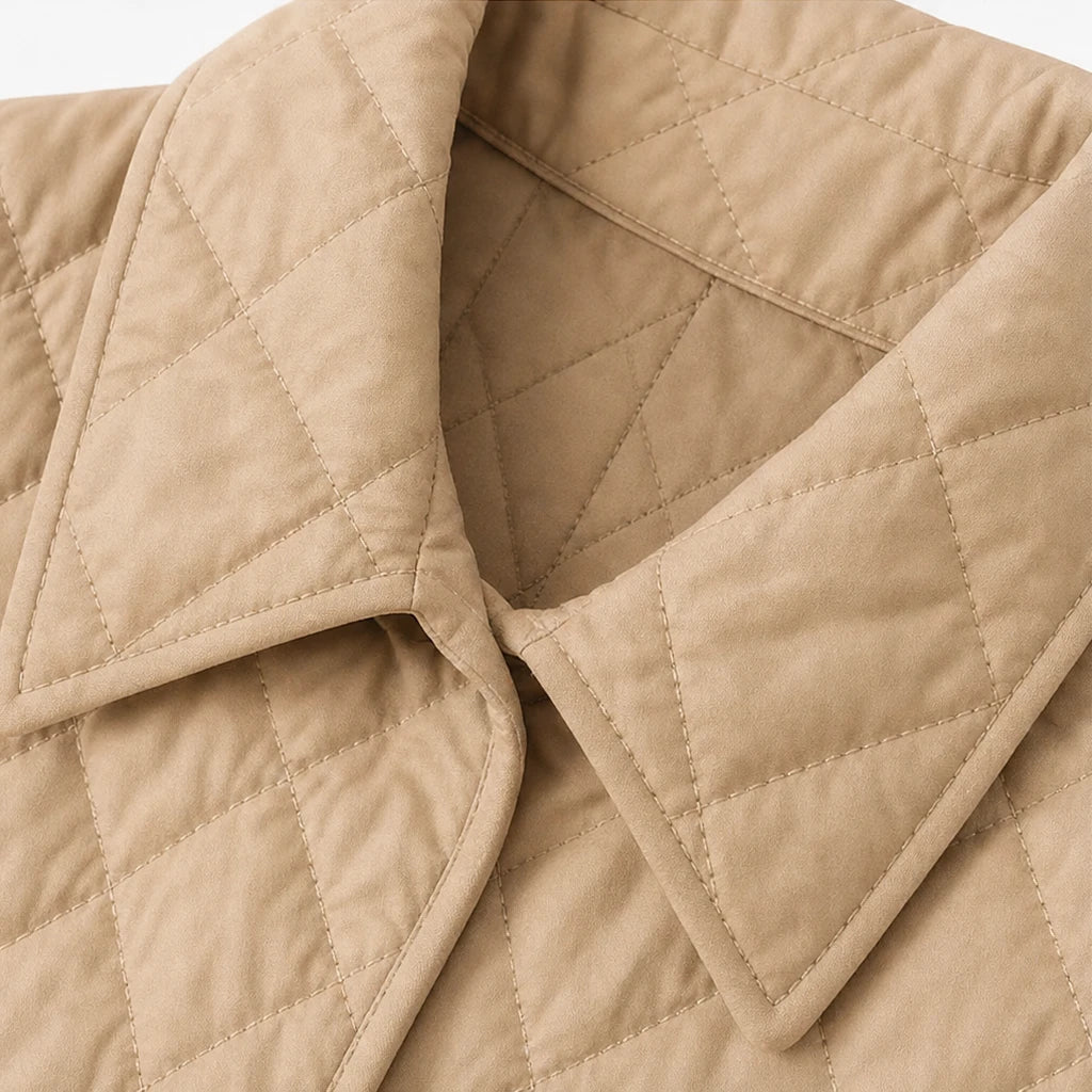 Loredana – Button-Front Quilted Mid-Season Jacket