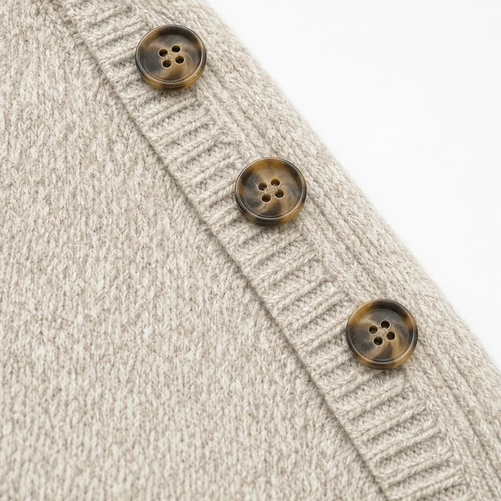 Cabelune – High-Neck Cable-Knit Cape Poncho Sweater