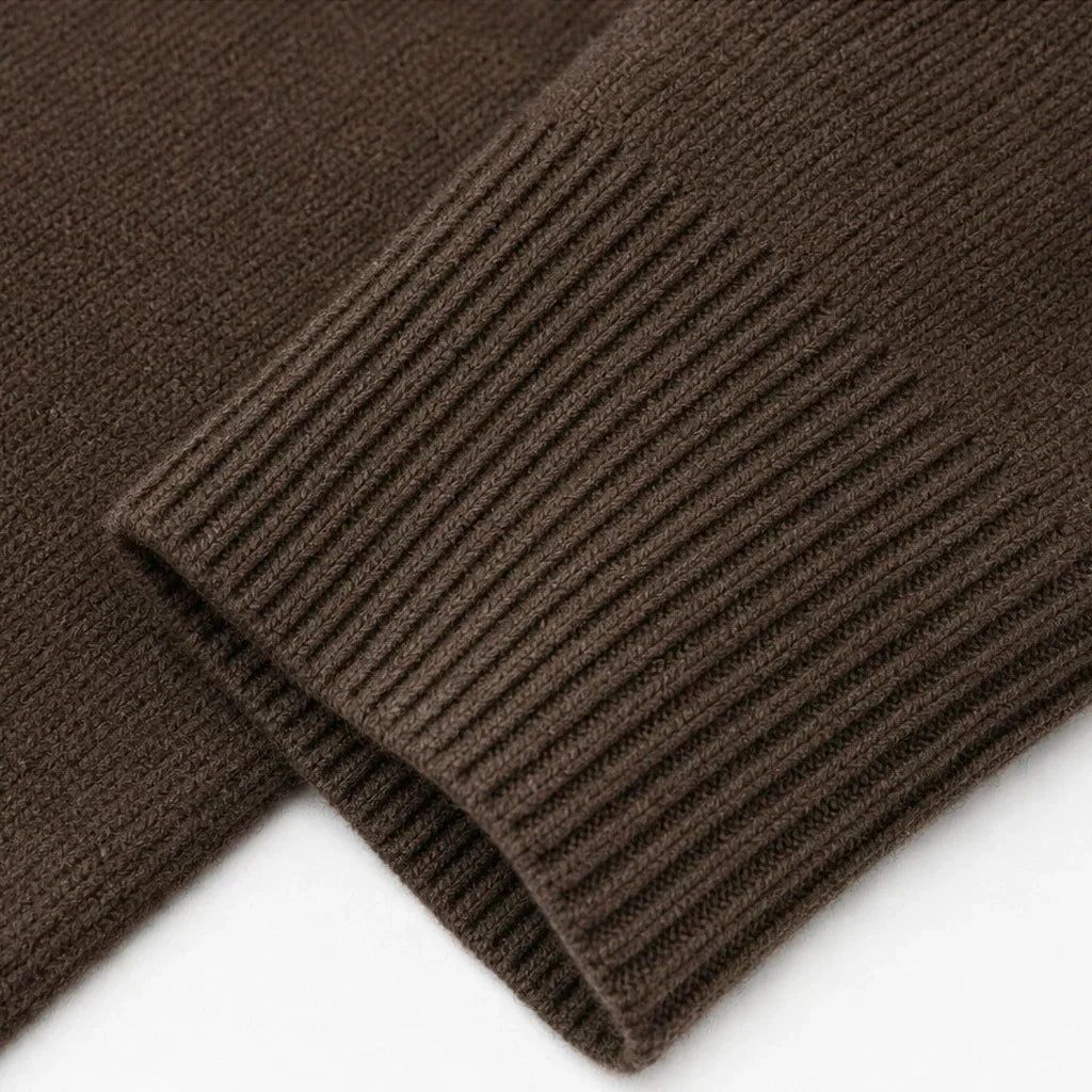 Plot Twist – Double-Button High-Neck Knit Cardigan