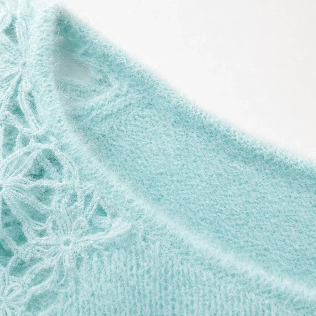 Lacevia – Floral Lace Off-Shoulder Sweater