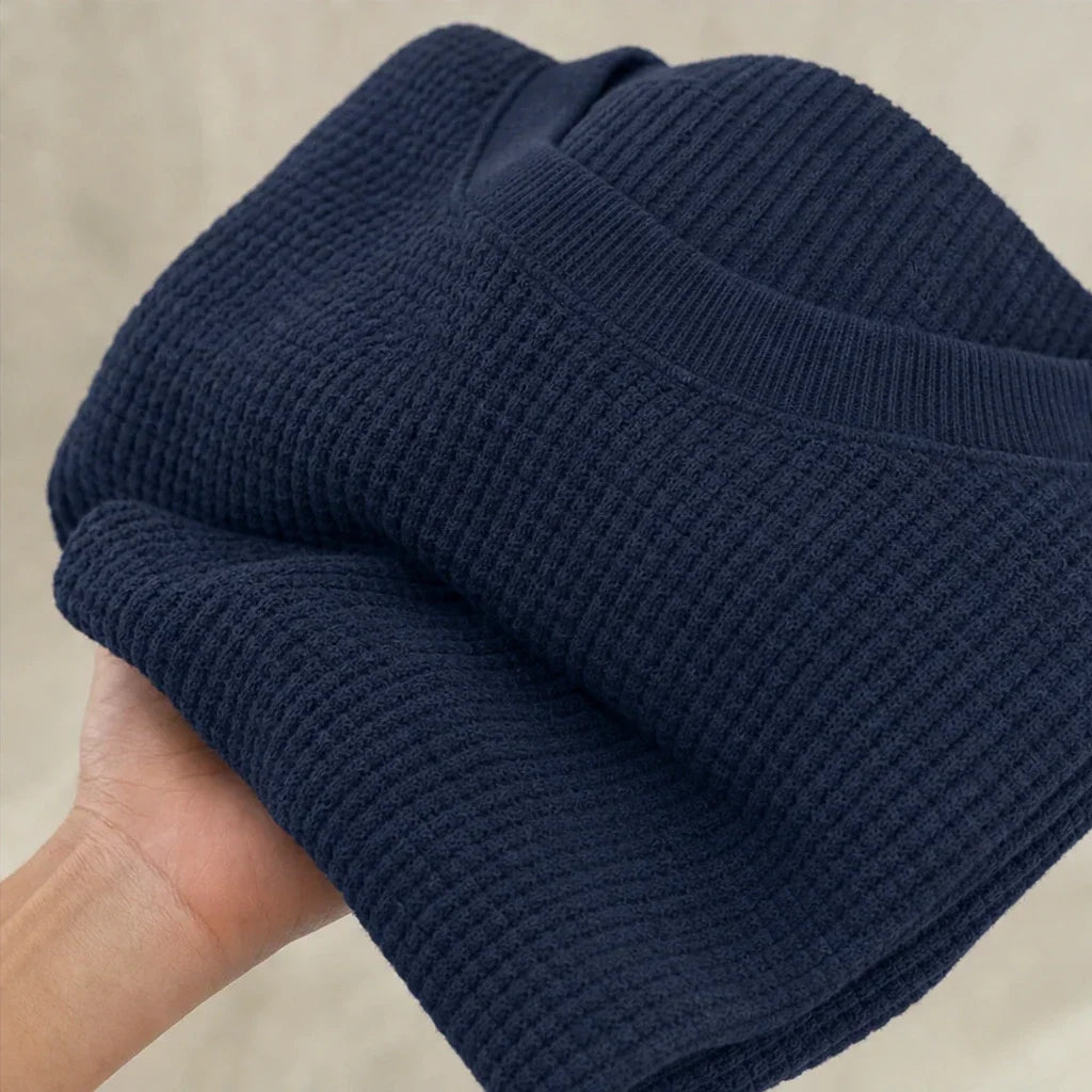 Waffle & Wear – Waffle-Knit Crew-Neck Top