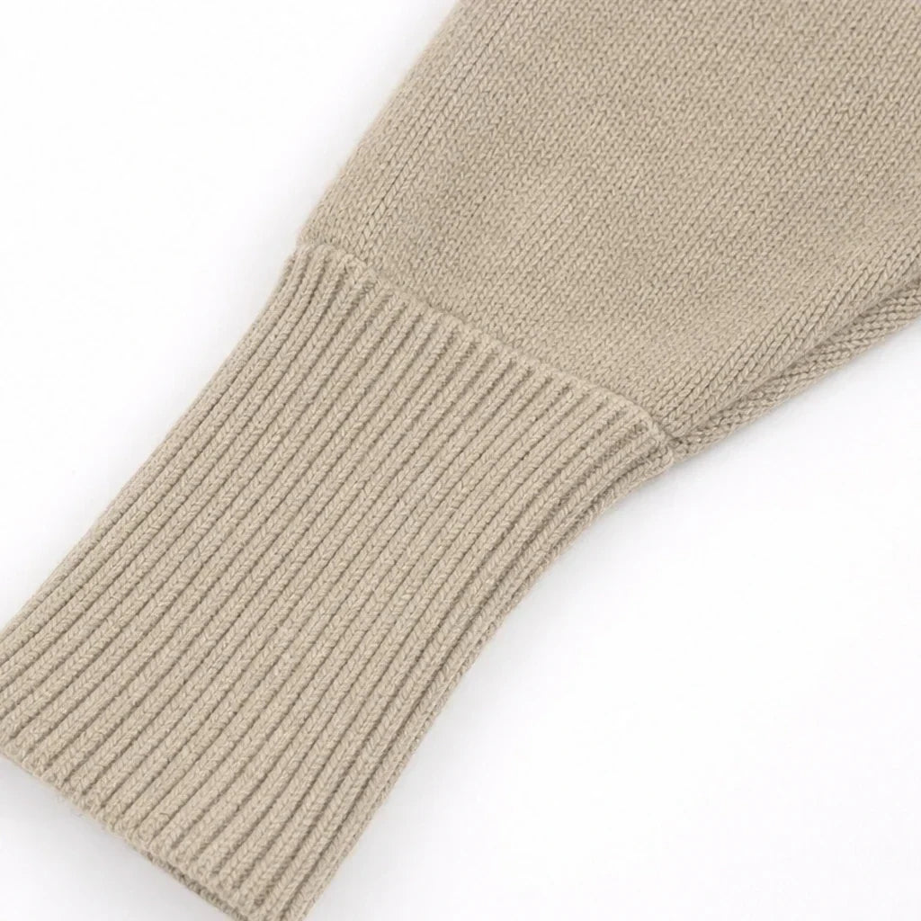 Drapella – Asymmetric Cable-Knit Button-Shoulder Sweater