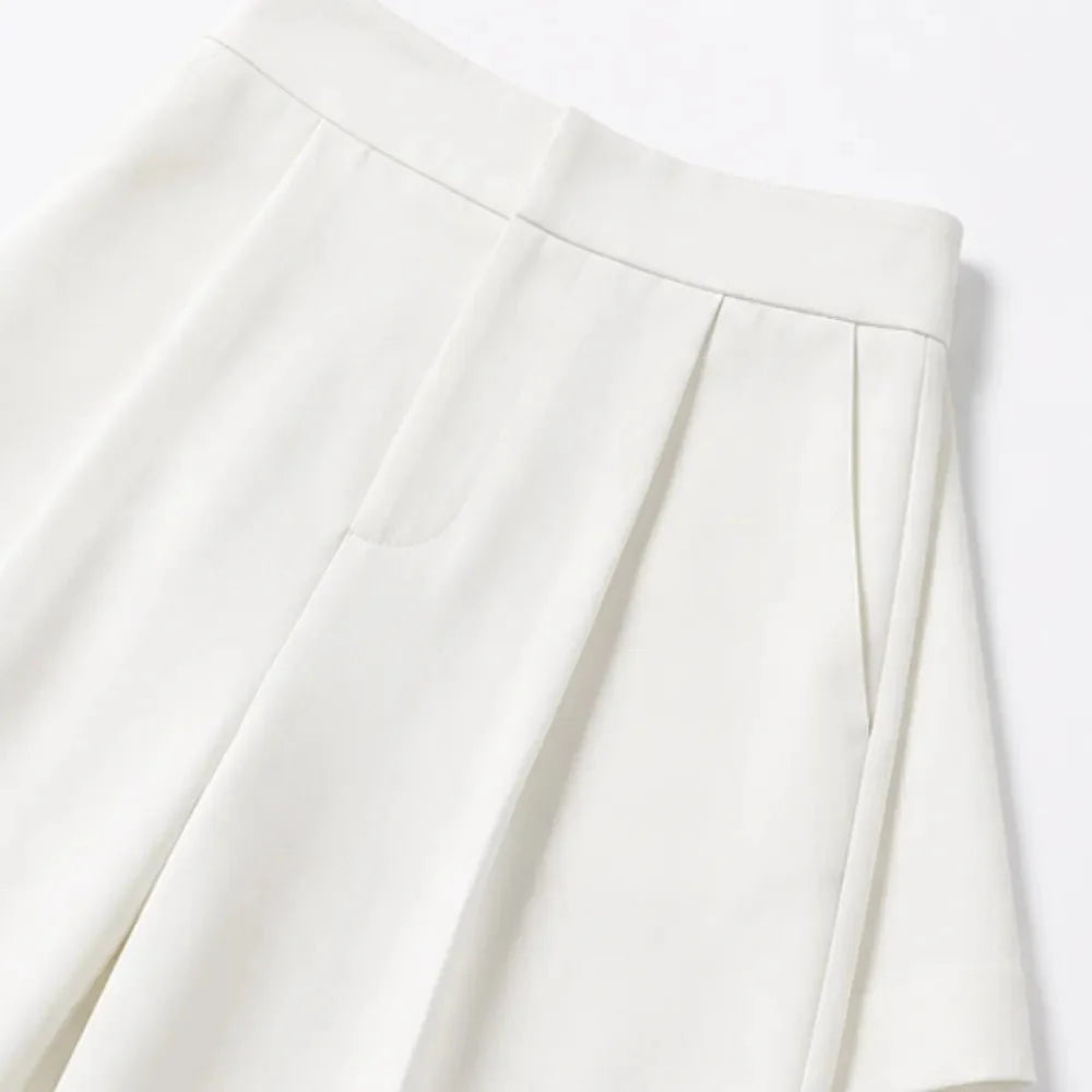 Solene – Stand Collar Wide Leg Culotte Two Piece Set