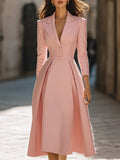 Emily | Elegant Pleated Blazer Midi Dress