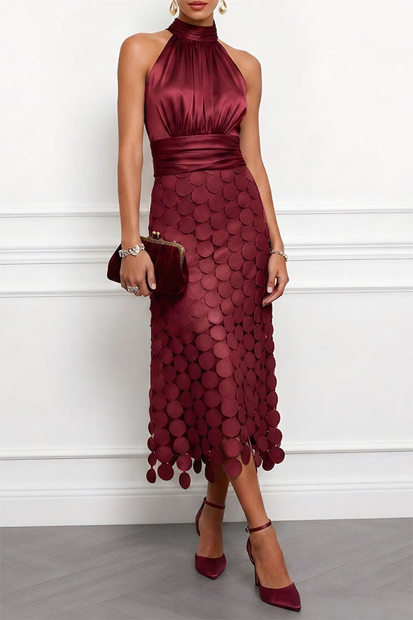 Aurelia | Satin Cutout Midi Dress