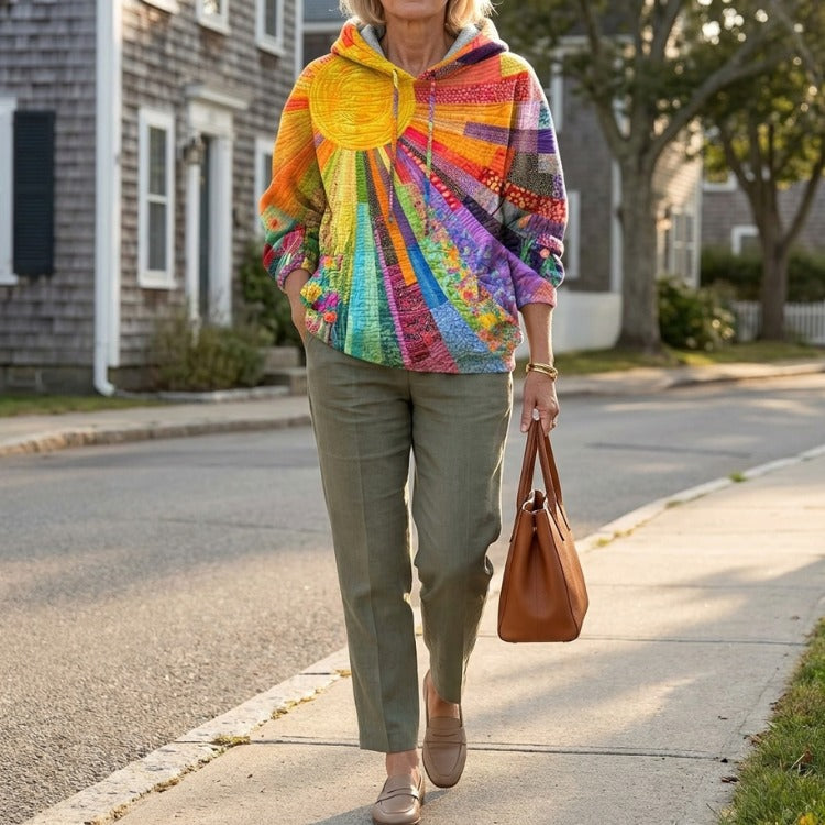 Amanda | Colorful Quilted Hoodie